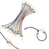 JJUNW 12 Pcs Small Bungee Cords with Hooks, Mini Bungee Cords Tarp Straps, Adjustable 10 Inch Thin Bungees Cord for Luggage Roof Rack Hang Outdoor Tent Tarp Bike Car Rv Camping Tool Cargo Accessory