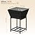 24 Inch Outdoor Fire Pit Square Wood Burning Smokeless Firepit with Camping Grill Portable Firepits for Outside Patio Heating Backyard Picnic Bonfire and BBQ, Black