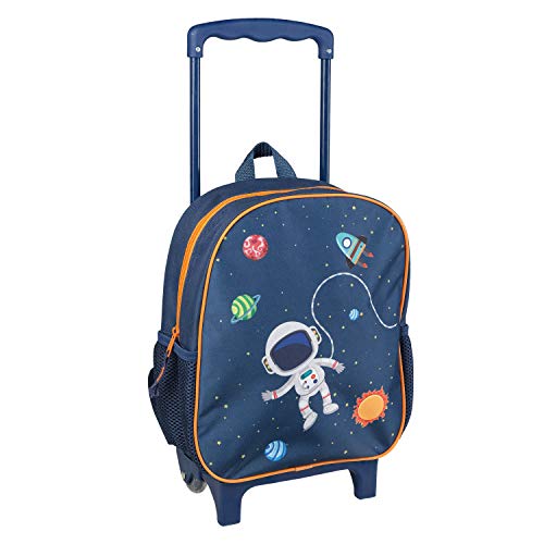 Idena 20068 Kinderkoffer Rucksack Trolley mit Glitter-Rollen