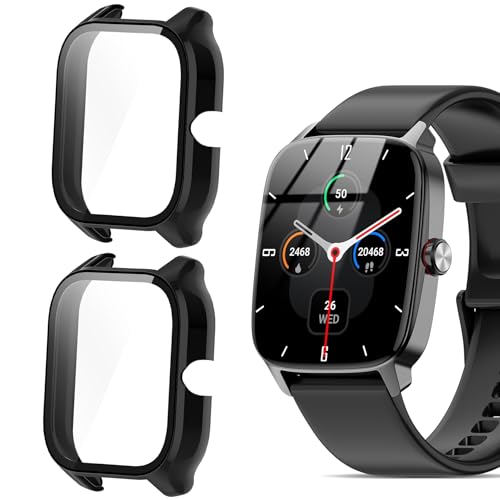 Coque montre IDW28 Blueshaweu avec protège-écran PC noir x2