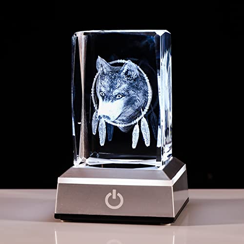 Wolf Gifts For Women Girls Home Decorations, 3D Crystal Wolf Decor Figurines Stuff Gifts For Wolf Lovers Mom Men Her Statue Paperweight Birthday For Best Friend Kids #TOP4