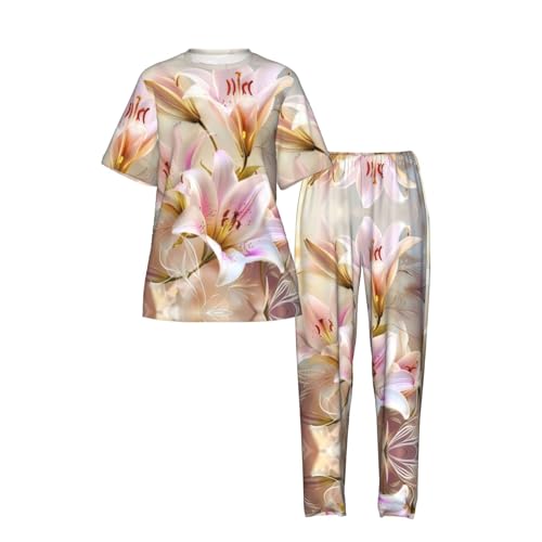 Pyjama floral pour femme ensemble doux et confortable