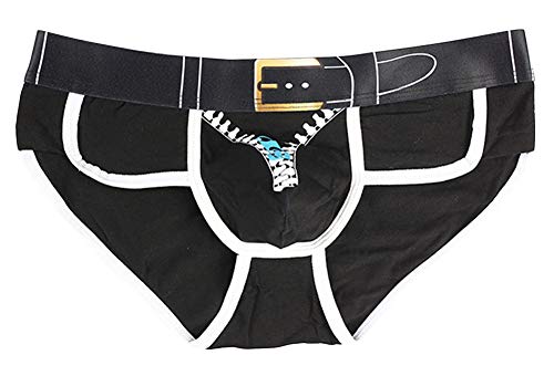 X&F Men's Funny 3D Prints Pouch Brief Underwear Cotton Bikini Briefs