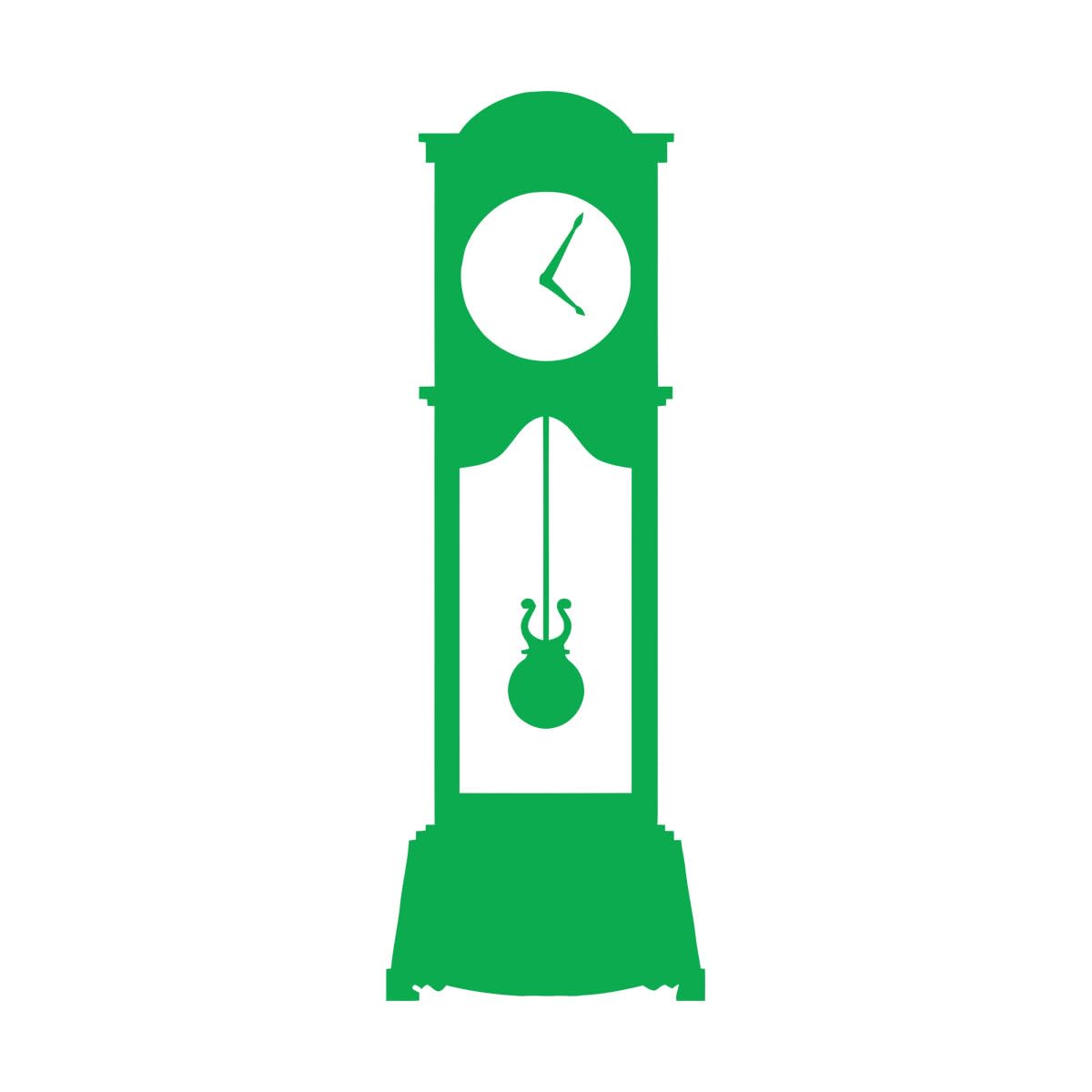 Wall Stickers Paster Paper Grandfather Clock 28x79.8cm Multiple Size Options Green