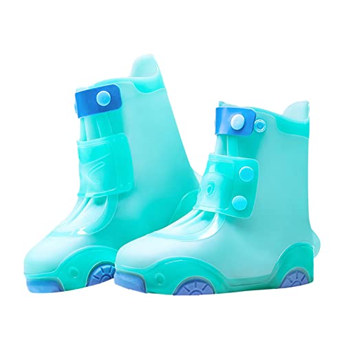 Toddler Rain Shoe Covers for Girls Boys Waterproof Rain Boots Reusable Galoshes Overshoes Non-Slip Lace up Boots
