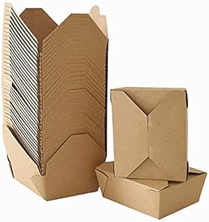 QNP Supplies Bulk 26oz (450 Pack) Kraft Brown Take Out Food Containers Microwaveable Leak and Grease Resistant Food Containers - Recyclable Lunch Box.