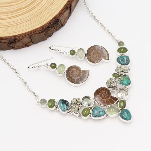 Collar de gargantilla y pendientes de turquesa para regalo de mujer 3