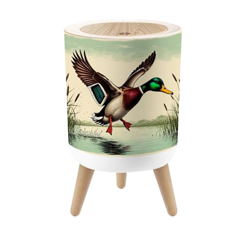 Pequeña caneca de basura con tapa 1.8 galones cilíndrica