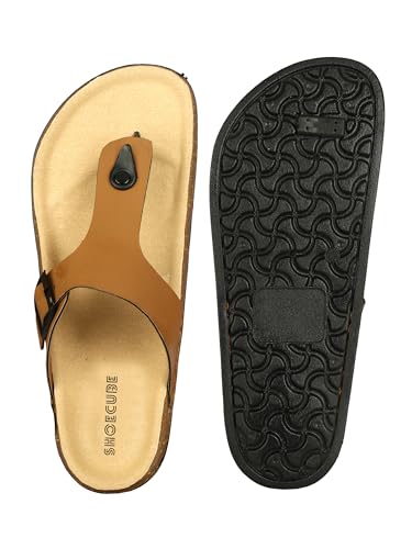 Image of Men V-Shape Thong Slippers | Casual Flip-Flops | Slippers for Men | Lightweight Rubber Sandals | Comfortable Anti-Slip Footwear