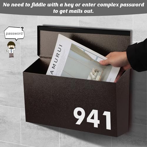 image for KYODOLED Wall-Mount Mailbox, Large Capacity Mail Box, Galvanized Steel