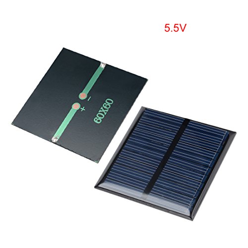 sourcingmap 5Pcs 5.5V 60mA Poly Mini Solar Cell Panel Module DIY for Light Toys Charger 60mm x 60mm - Image 2