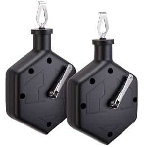 RUBII 2 Pcs 100Ft Chalk Line Reel Box, Portable Chalk Reel with Carabiner, Black Chalks Line Tool for Construction Carpentry Projects Drawing Straight, 6 Locking Positions