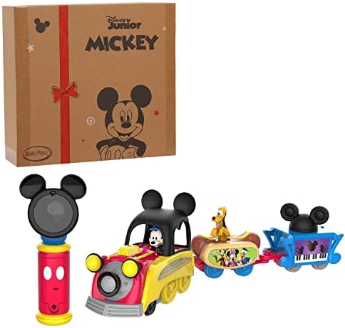 Disney Junior Mickey Mouse Funhouse Light the Way Train, Musical Toy Train Set with Controller, Preschool, Amazon Exclusive , by Just Play