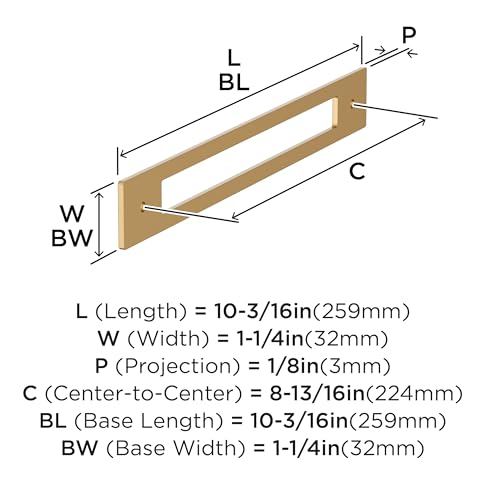 Image of Amerock Medora 8-13 /16 inch Champagne Bronze Backplate | Decorative zinc cabinet hardware backplate designed to complement knobs and pulls while protecting cabinet surfaces