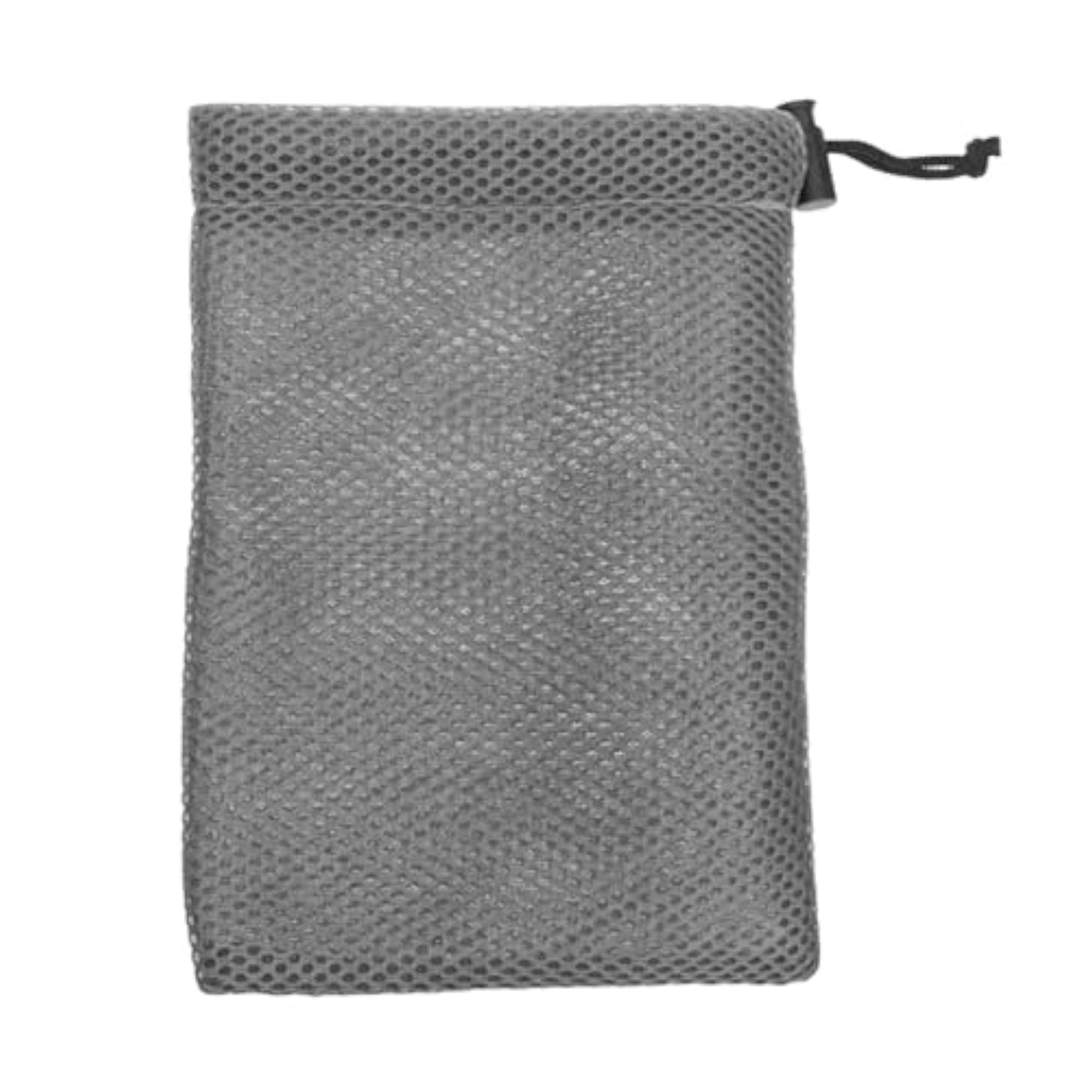 Small Durable Mesh Drawstring Bag for Cosmetics, Gray
