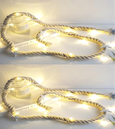 Guirlande lumineuse coquillage LED sans prise pour table extérieure