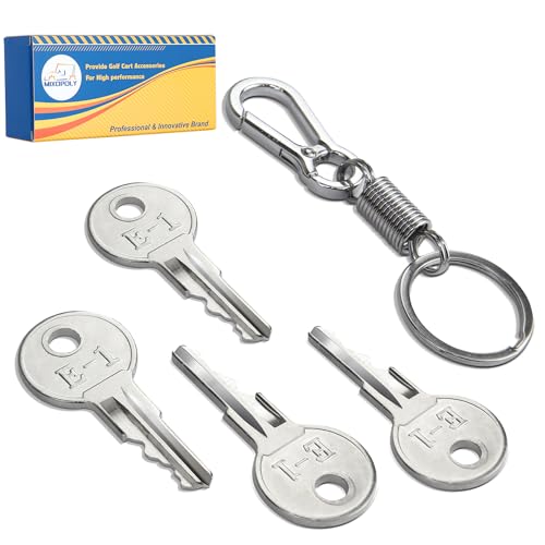 Mixopoly 4 Pack Ignition Keys Golf Cart Keys Replacement for EZGO Gas and Electric 1982-up Replace OEM 17063-G1