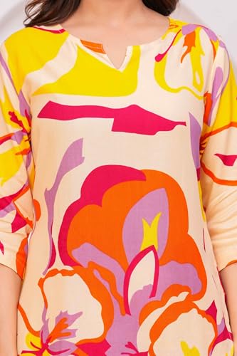 Image of Women's Printed Night Suit Set Pajama with Top Lightweight Soft & Comfy Sleepwear for Girls & Women