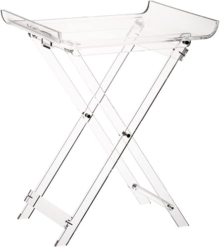 Miniatura 4 de Designstyles Mesa plegable de acrílico - Escritorio moderno y elegante - Mesa de servicio de cocina y bar - Elegante diseño transparente (ahumado y