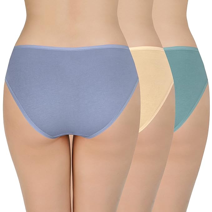 Image of LOURYN KOULYN Solid Low Rise Cotton Bikini Panty Pack(Pack of 3)