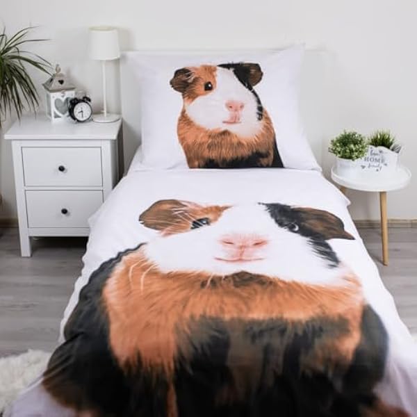 Jerry Fabrics Комплект постельного белья с изображением морской свинки, пододеяльник 140 x 200 см + наволочка 70 x 90 см, Öko-Tex, 100% хлопок, на молнии, двусторонний