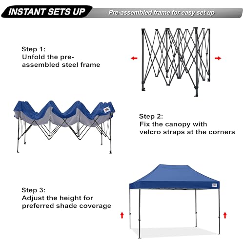 Image of ABCCANOPY Patio Pop Up Canopy Tent 8x12 Commercial-Series (Navy Blue)