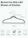 Smartor Kids Velvet Hangers 50 Pack, 14 Inch Premium Non Slip Kids Felt Hangers for Closet, Space Saving Toddler Clothes Hanger for Youth's Childrens' Clothes (Rose Gold Hook)- Grey