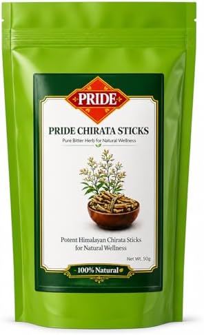 Pride Natural Chirota Sticks (Swertia Chirata) | 100% Pure & Handpicked Bitter Stick | Himalayan Ayurvedic Herb for Liver Care & Detox | Sun-Dried & Chemical-Free | 50g