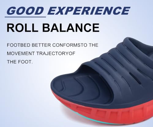 Image of KuaiLu Mens Recovery Sandals Orthotic Arch Support Open Toe Sport Slides Thick Cushion Orthopedic Plantar Fasciitis Slip On Wide Width Summer Pool Beach Waterproof