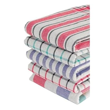 BURI 10er Set Geschirrtücher Baumwolle 50x70 cm Baumwolltücher Küche 100% Baumwolle Haushalt Geschirrhandtücher Küchenhandtücher Küchentücher 10x Geschirrtuch Küchenhandtuch bunt kariert und gestreift – Bild 3