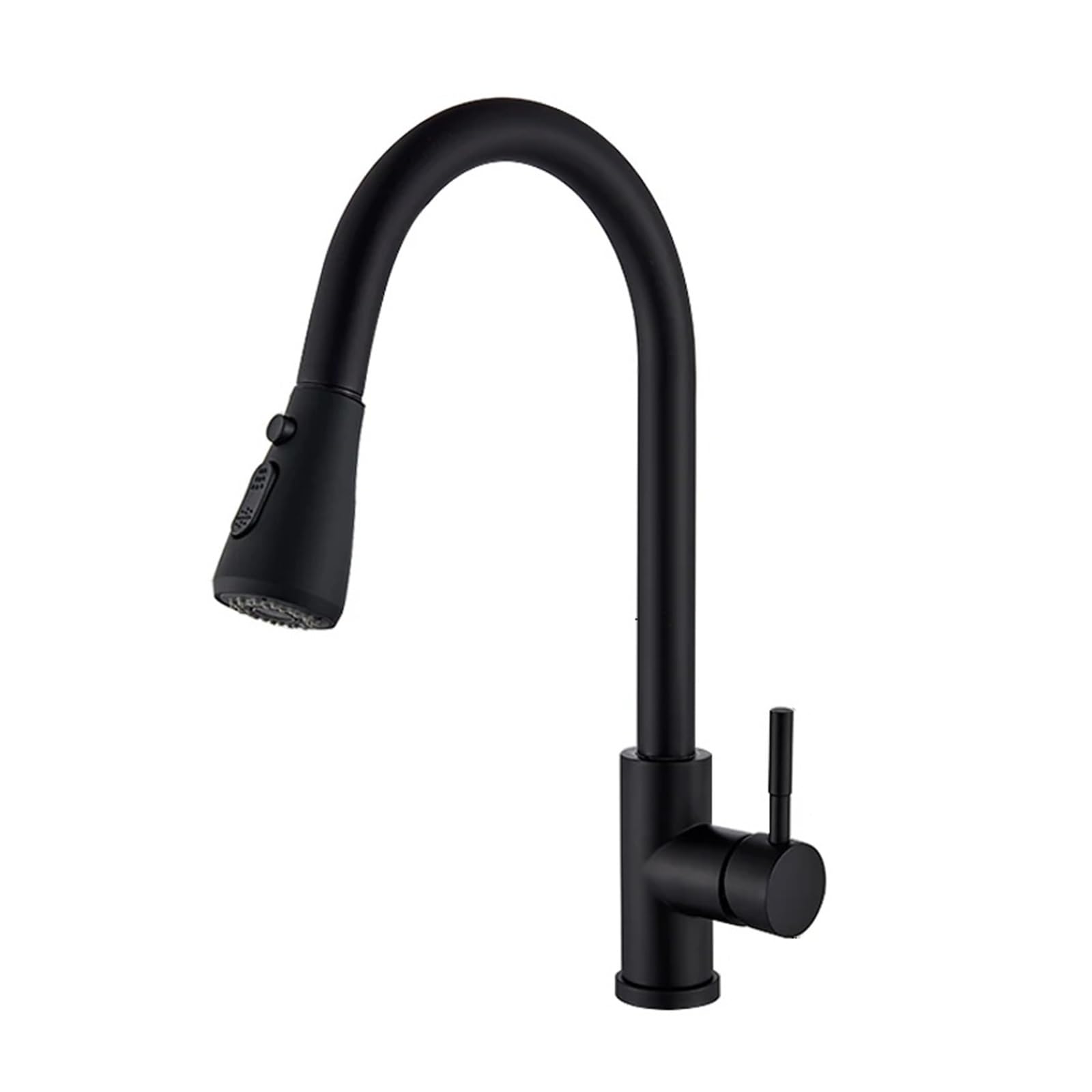 Capteur de robinet de cuisine tactile noir au design haut de gamme avec grue orientable