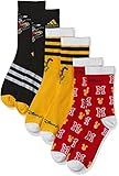 Gráficos de Disney adidas, X Disney Mickey Mouse Socks 3 Pairs, Medias, Negro/Mejor Escarlata/Oro Audaz, M, Unisex-Bambino