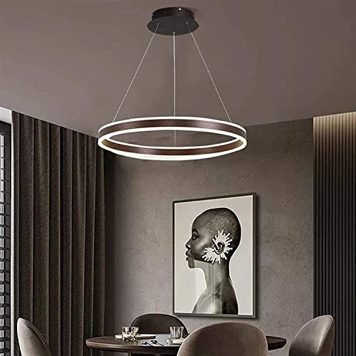 Lustre rond à LED en acrylique avec anneaux de lumière suspendus modernes