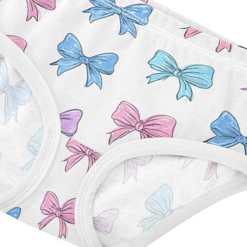Wusikd Bows Ribbons (2) Girls' Underwear Cotton Girls Briefs Soft Toddler Underwear 2T4