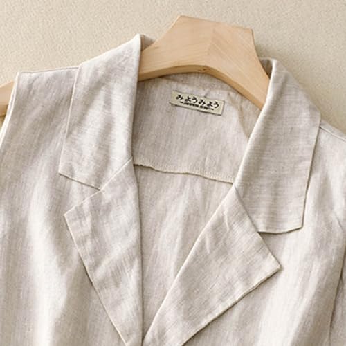 Chaleco de lino para mujer holgado que evita el calor con total ligereza casual 2