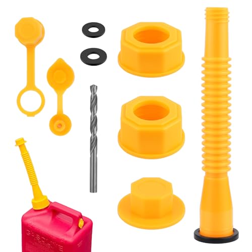 Gas Can Spout Replacement Old Style,Flexible Gas Can Nozzle Replacement Kit Accelerates Flow Rate,Universal Gas Can Cap with Gasket for 1/2/5/10 Gallon Cans Car Accessories