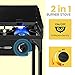 VIVOHOME 150,000 BTU Double Burner Propane Stove, Heavy-Duty Outdoor Portable Camp Stove with Windscreen & Detachable Legs for Camping, Backyard, BBQ Cookouts
