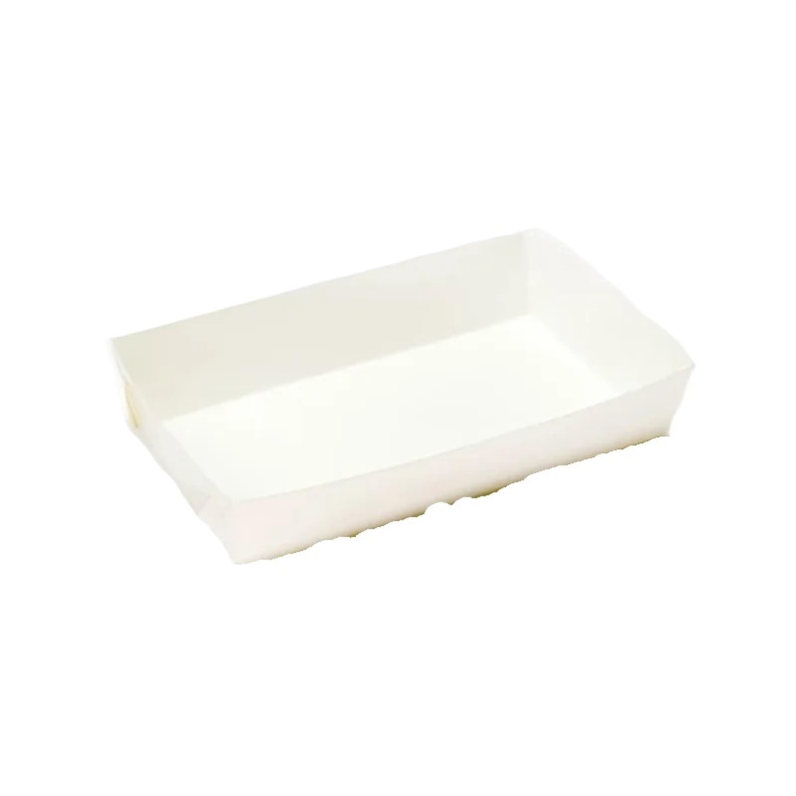 Paper Food Trays 100pcs Cardboard Trays Food Paper Snack Containers French Fries Fried Chicken Holder Paperboard Box(White)