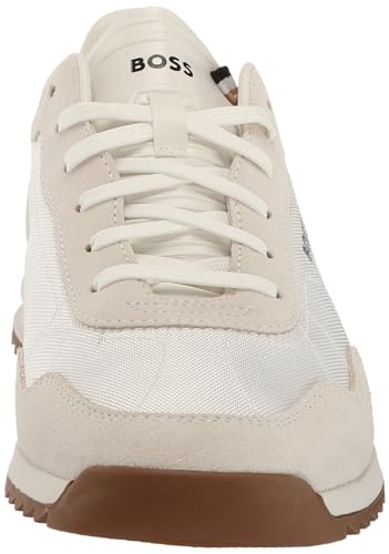 Image of BOSS Men's Zayn Low Profile Suede Leather Two Tone Sneaker