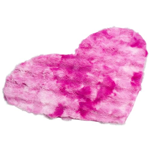 zhxinashu Alfombras Salon en Forma de Corazón, Tapete Quarto, Suave Alfombra Pequeña de Piel Falsa para Dormitorio, Cuarto de Niño, Cocina, Sofá(Rosa)