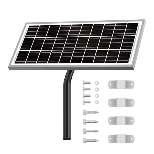 Newpowa 15W 12V 10BB Solar Panel Automatic Gate Openers, Compatible with Mighty Mule, Powered Charger Kit Mounting Bracket + Installation Tool Kit
