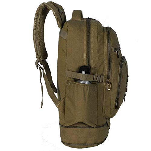 mochila de lona masculina camping resistente pesca viagem 50 litros grande (Caramelo)