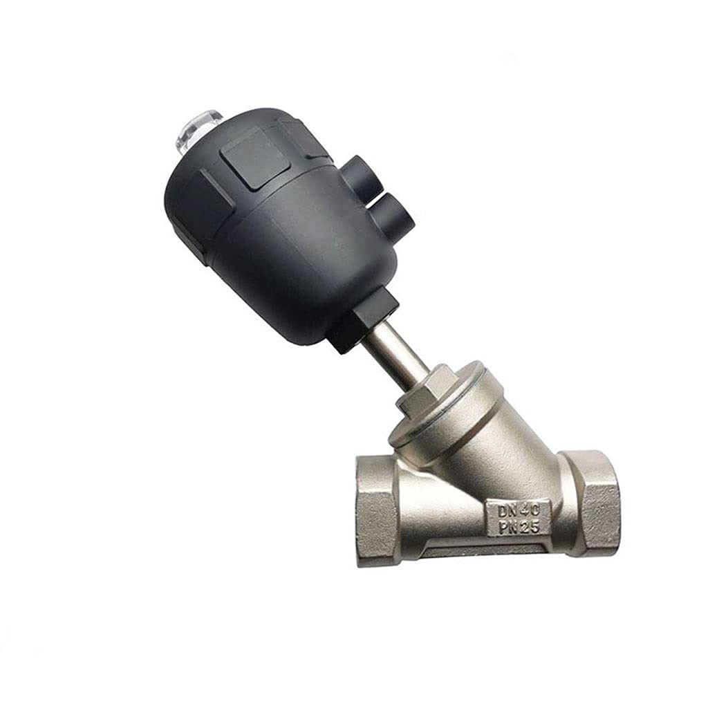 1/2" 3/4" 1" Pneumatisches Sitzventil aus Edelstahl - Eckventil mit hohem Durchfluss und PTFE-Dichtung, 1,6 MPa, normalerweise geschlossen(Double acting 1In)