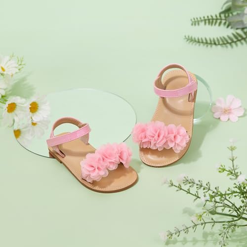 Image of Otter MOMO Girls Open Toe Princess Flat Sandals with Comfort Sole Summer Sandals