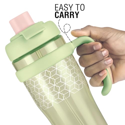 Image of MILTON Champion 1250 2- in-1 Sip or Gulp Lid Tumbler 1.21L | Tritan Plastic Water Bottle with Handle | Leak-Proof, BPA-Free | Perfect for School, Gym, Office, Travel Bottle for Men and Women, Green