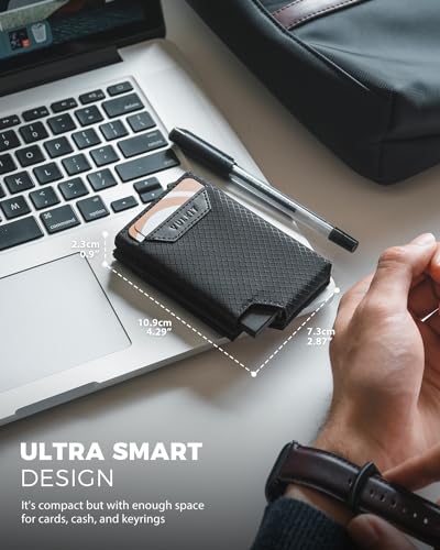 Image of VULKIT Bifold Pop up Card Holder with Money Compartment Business Card Case