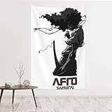 WAYOQI Afro Samurai Wall Tapestry, Soft Flannel, Wall Hanging Decor Blanket Tapestry For Bedroom Living Room Home Decor 60'X40' Inch
