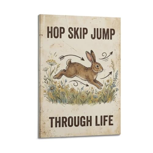 Poster Hop Skip Jump Life OKAHYS de style vintage pour la déco de chambre d'enfant