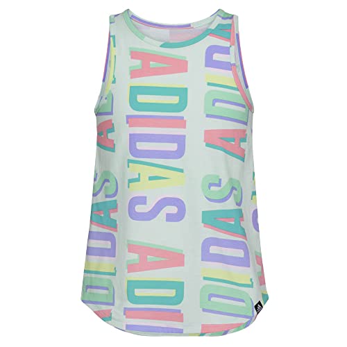 Débardeur imprimé adidas vert taille M avec ourlet bas arrondi enfant