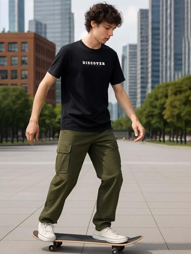 Image of Nobero Men's Regular Graphic Printed T-Shirt for Men | Soft Cotton | Classic Fit | Printed Casual Tshirt for Men